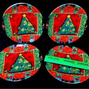 4 Holiday Desert Plates